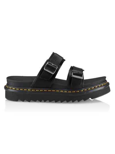 Shop Dr. Martens' Zebrillus Myles Leather Sandals In Black Brando