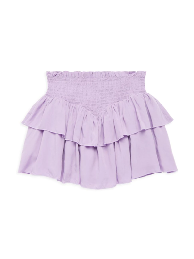 Shop Katiej Nyc Girl's Brooke Tiered Ruffle Skirt In Lilac