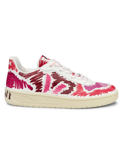 Shop Marni Women's  X Veja Leather Low-top Sneakers In Marsala