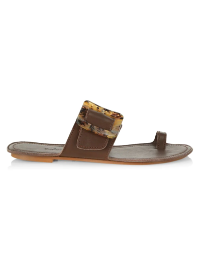 Shop Definery Women's The Loop Ring Leather Sandals In Brown