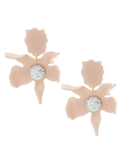 Shop Lele Sadoughi 14k-gold-plated, Crystal, & Acetate Lily Drop Earrings In Blush