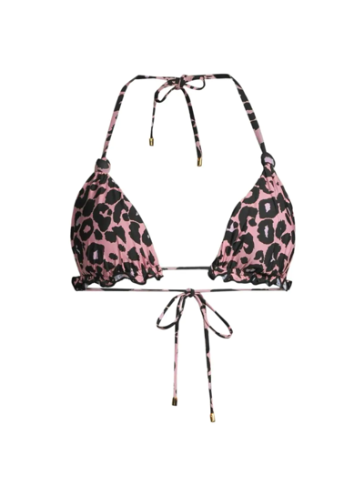 Shop Pq Women's Rosa Ruffled Triangle Bikini Top In Nala