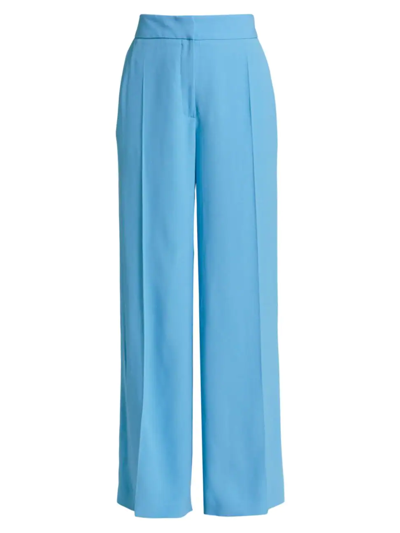 Shop Oscar De La Renta Women's Crepe Wide-leg Pants In Maya Blue