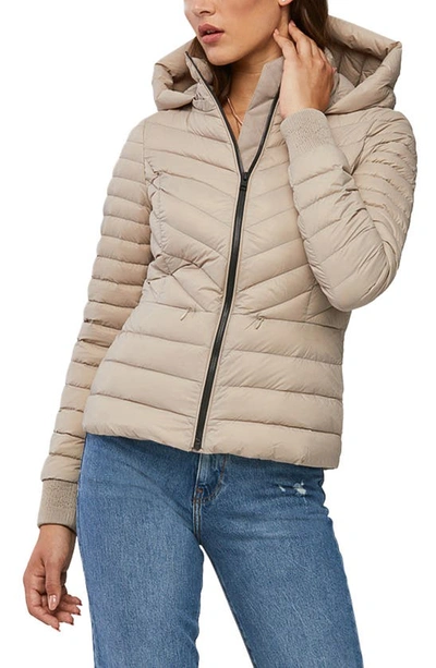 Soia & Kyo Chalee Water Repellent 700 Fill Power Down Lightweight Hooded Jacket In Fawn