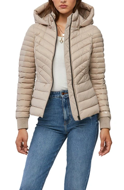Soia & Kyo Chalee Water Repellent 700 Fill Power Down Lightweight Hooded Jacket In Fawn