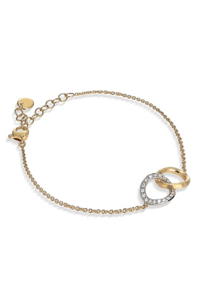 Shop Marco Bicego Delicati 18k Yellow & White Gold Diamond Link Bracelet In Yellow Gold