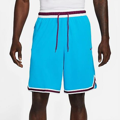 Shop Nike Men's Dri-fit Dna Basketball Shorts In Laser Blue/sangria