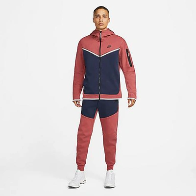 Shop Nike Tech Fleece Taped Jogger Pants In Cedar/obsidian/black