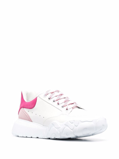 Shop Alexander Mcqueen Court Leather Sneakers In White