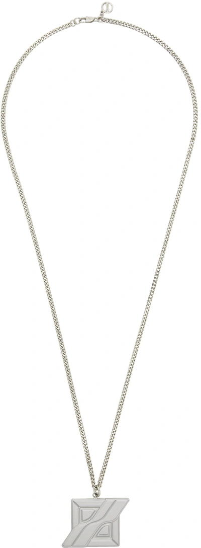 Shop We11 Done Silver Logo Necklace In Silver2