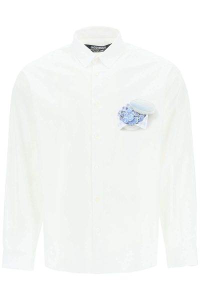 Shop Jacquemus 'la Chemise Simon' Shirt In White