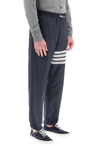 Shop Thom Browne Track Pants In Sustainable Ripstop In Blue,white