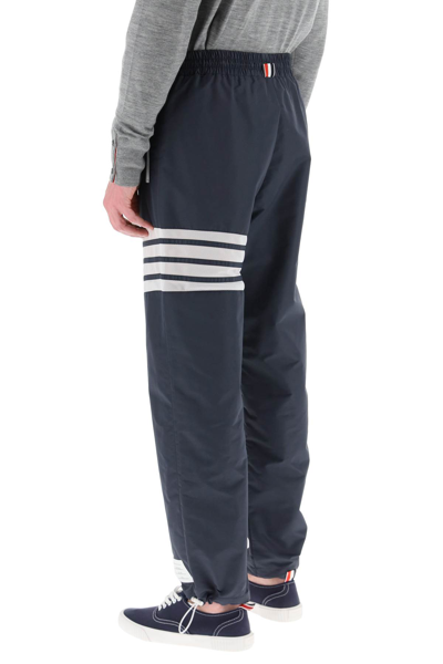 Shop Thom Browne Track Pants In Sustainable Ripstop In Blue,white