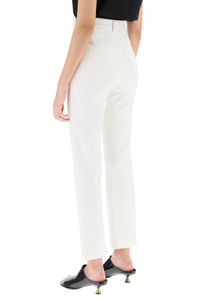 Shop Fendi White Denim Trousers