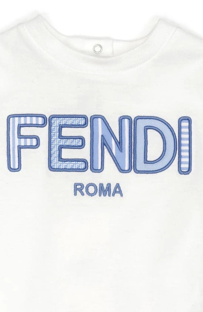 Fendi Kids' Logo Embroidered T-shirt In White | ModeSens