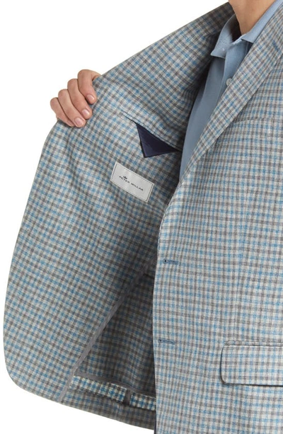 Shop Peter Millar Tailored Check Plaid Wool Sport Coat In Grey