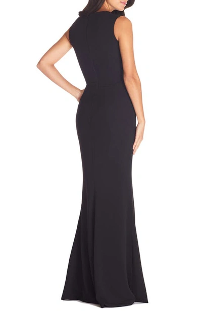 Dress The Population Monroe Side Slit Gown In Black