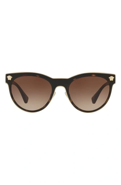 Shop Versace 54mm Gradient Round Sunglasses In Dark Havana Gradient