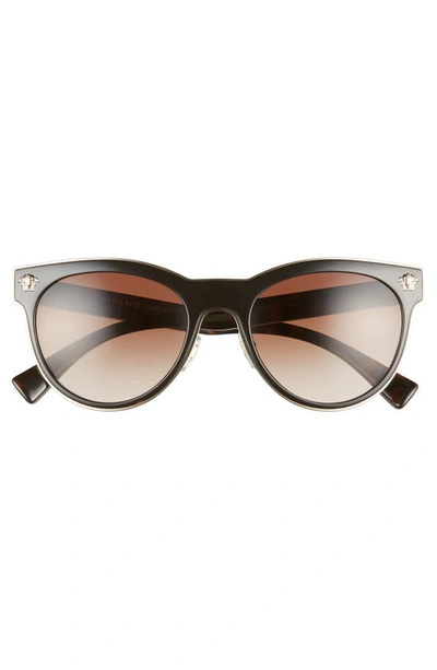 Shop Versace 54mm Gradient Round Sunglasses In Dark Havana Gradient
