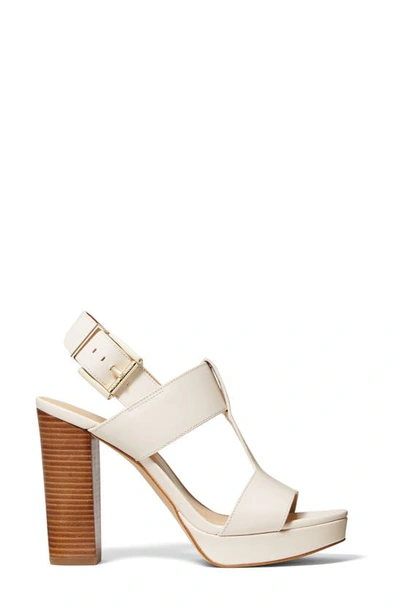 Shop Michael Michael Kors Becker Block Heel Platform Sandal In Light Cream