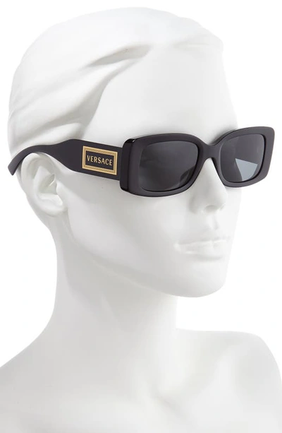 Shop Versace 52mm Sunglasses In Black/ Grey Solid