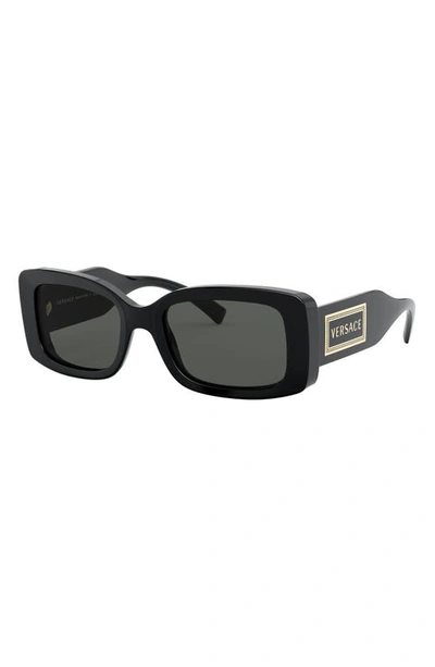 Shop Versace 52mm Sunglasses In Black/ Grey Solid