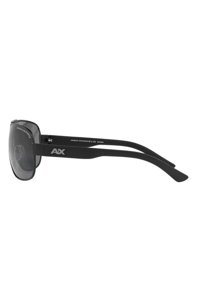 Armani Exchange 62mm Polarized Oversize Aviator Sunglasses In Matte Black