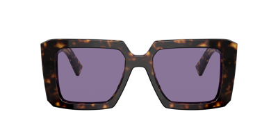 Shop Prada Woman Sunglasses Pr 23ys In Violet Mirror