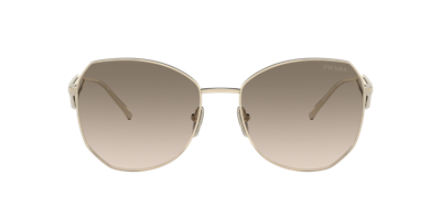 Prada Womens Gold Pr 57ys Aviator Steel And Polyamide Sunglasses In Light Brown Grad Light Grey