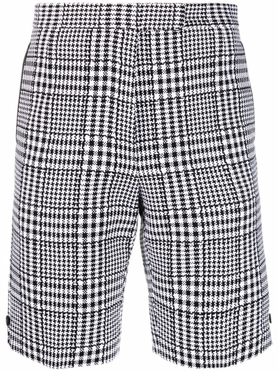 Shop Thom Browne Check-pattern Shorts In Grey