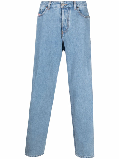 Shop Diesel 1955 Zipped Straight-leg Jeans In Blau