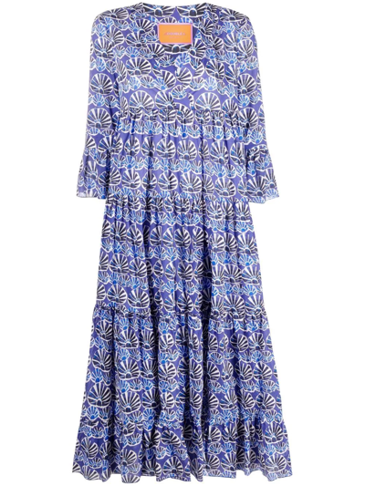 Shop La Doublej Jennifer Jane Printed Dress In Blau