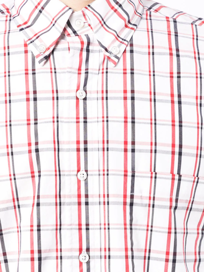 Shop Thom Browne Check-pattern Cotton Shirt In White