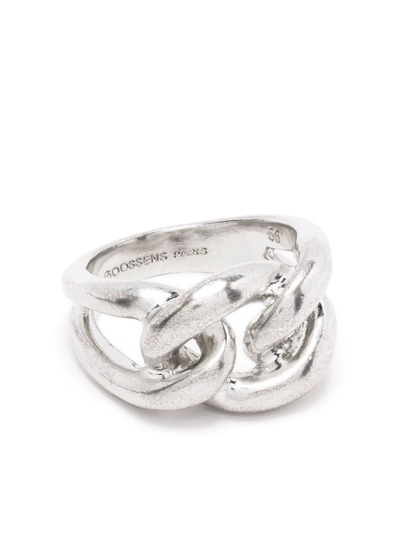 Shop Goossens Lhassa Chain-link Ring In Silver