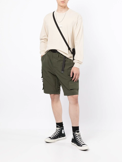 Shop Izzue Belted-waist Shorts In Green