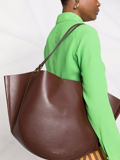 Shop Wandler Mia Leather Bag In Brown