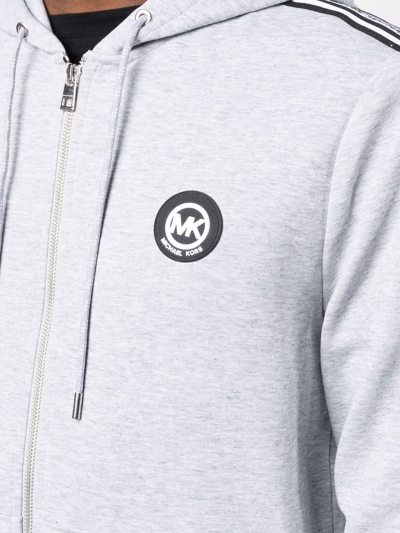 Shop Michael Kors Logo-print Hooded Sweatshirt In Grau