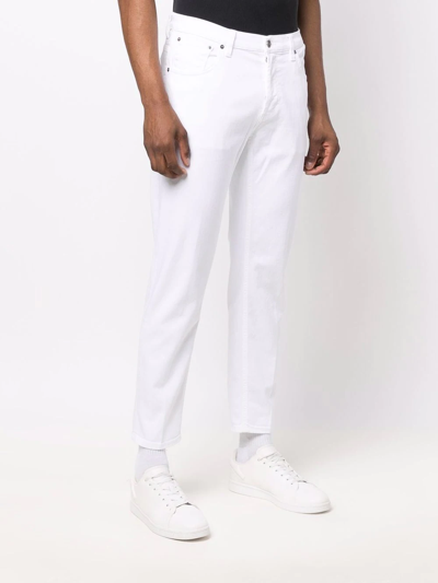 Shop Dondup Mid-rise Slim-fit Jeans In Weiss