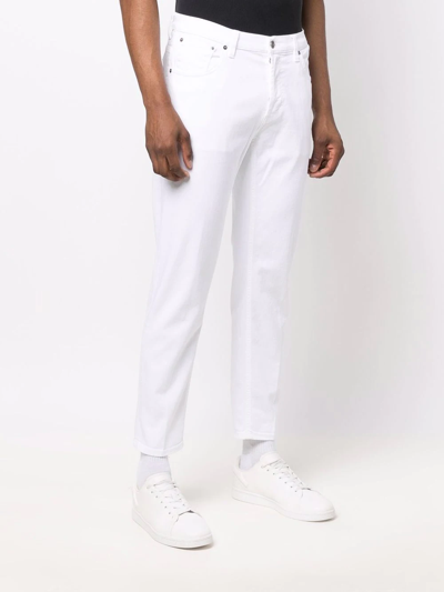 Dondup Carrot Leg Jeans In Durable Cotton Drill In Weiss
