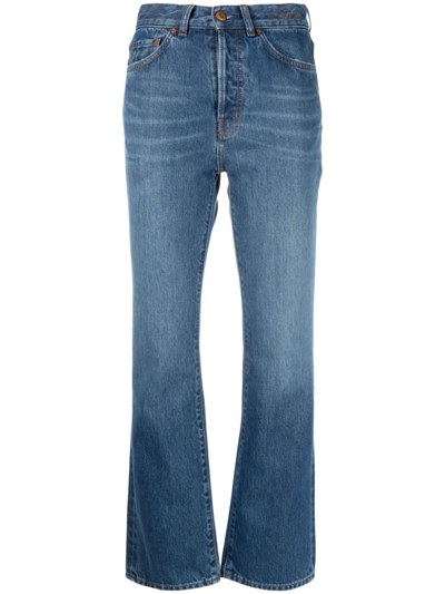 Shop Chloé High-rise Flared Jeans In Blue