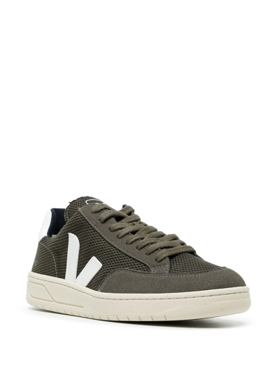 Shop Veja V-12 Logo Trainers In Grün