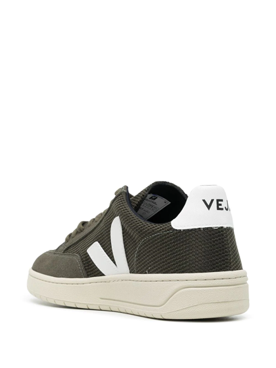 Shop Veja V-12 Logo Trainers In Grün