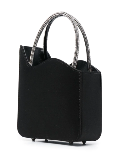 Le Silla Micro Ivy Crystal-embellished Tote Bag In Schwarz