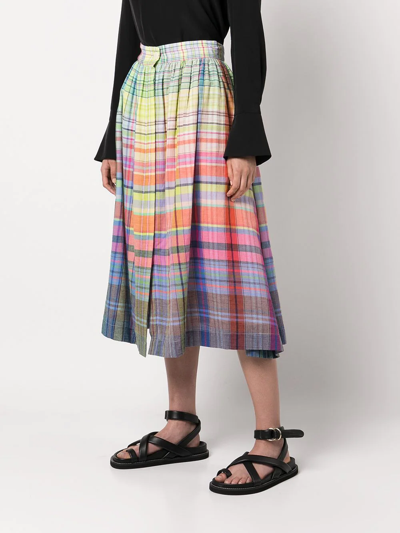 Shop Mii Handwoven Yarn-dyed Skirt In Multicolour