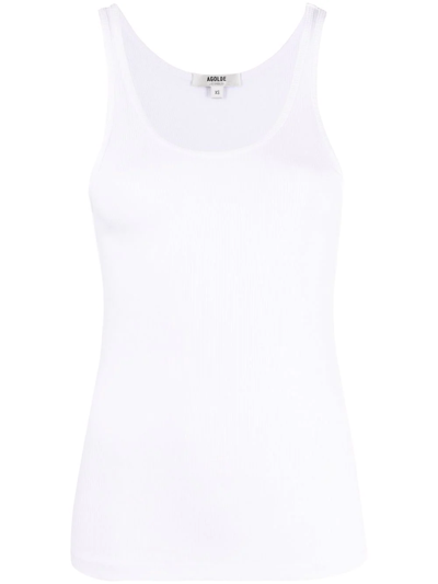 Shop Agolde Stretch Tank Top In Weiss