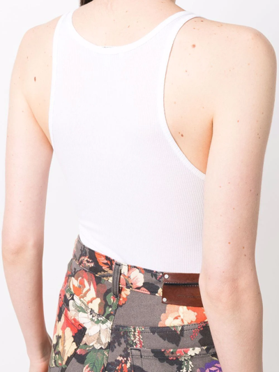 Agolde Bailey Crew Neck Tank Top In Animal Print