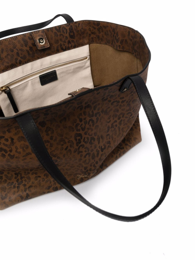 Shop Golden Goose Pasadena Leopard-print Tote Bag In Braun