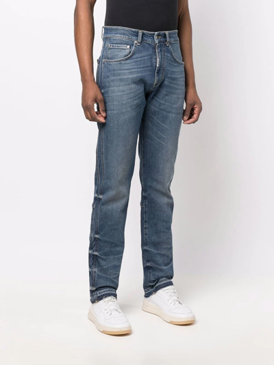 Shop Represent Mid-rise Straight Jeans In Blau