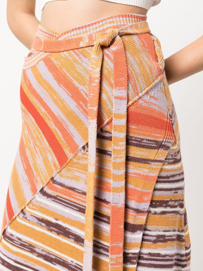 Shop Jonathan Simkhai Raelle Space Dye Skirt In Orange
