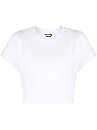 Shop Isabel Marant Zinalia Cropped T-shirt In Weiss